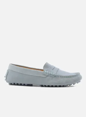 JULES & JENN  Mocassins en cuir daim - Bleu