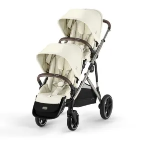 Poussette double Gazelle S Seashell beige châssis taupe