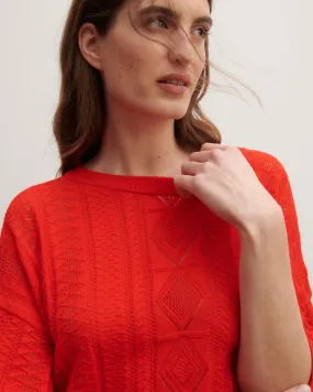 Top oversized pointelle